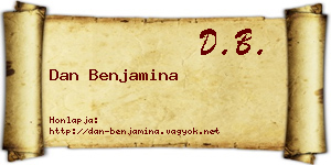 Dan Benjamina névjegykártya